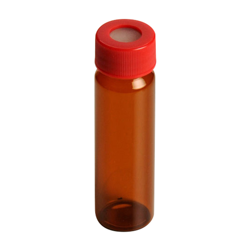飲料水分析用EPAバイアル・VOC/VOA用 レベル3 褐色バイアル+赤キャップ(セプタム付)(72本)