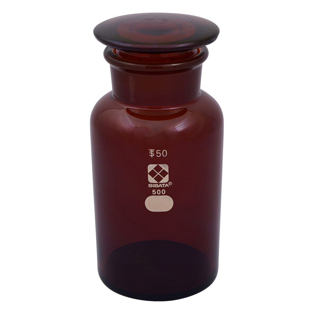 広口試薬びん 褐色 500mL