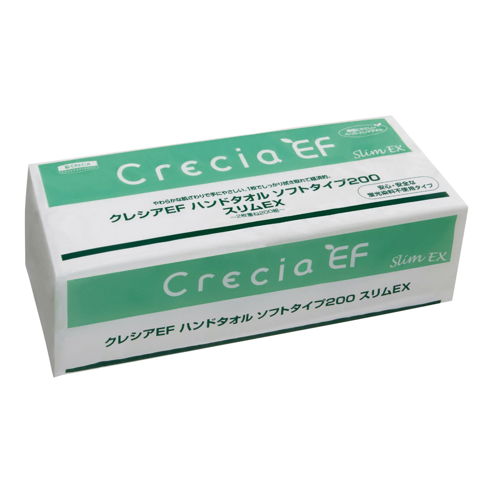 クレシアEFハンドタオルスリムEX 2枚重ね 170×218mm 1ケース(200組/袋×36袋入) 37030 37030(1ケース(200組×36袋入り))