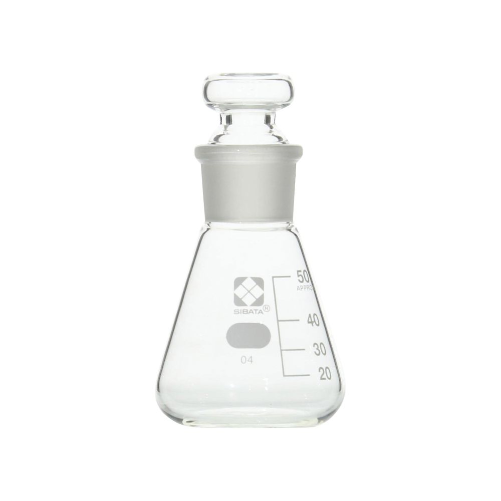 共栓三角フラスコ(目安目盛付き) 50mL