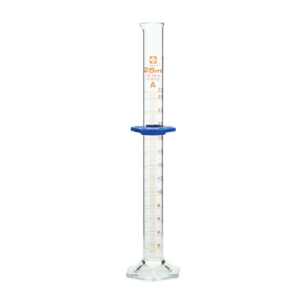 023520-251A(バラ) メスシリンダー バンパー付 スーパーグレード 25mL 柴田科学(SIBATA)