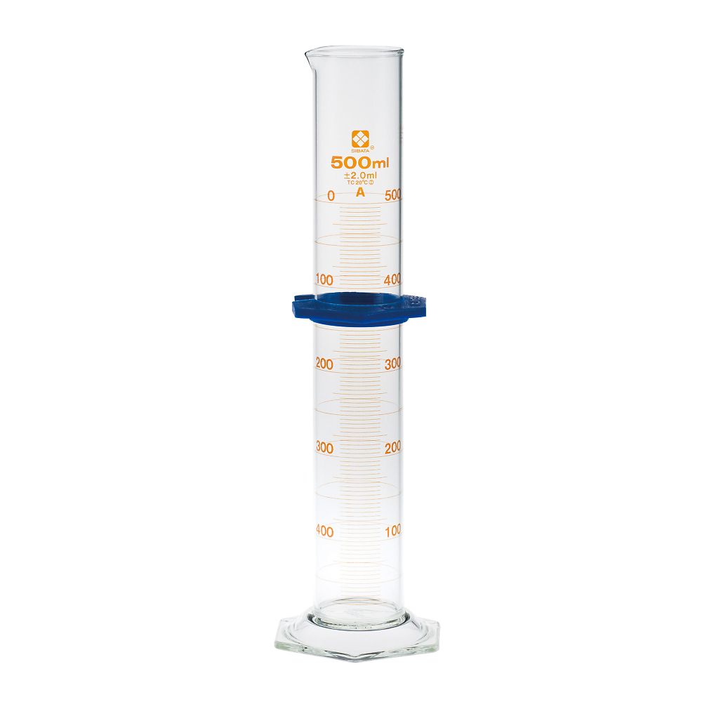 メスシリンダー バンパー付 スーパーグレード 500mL