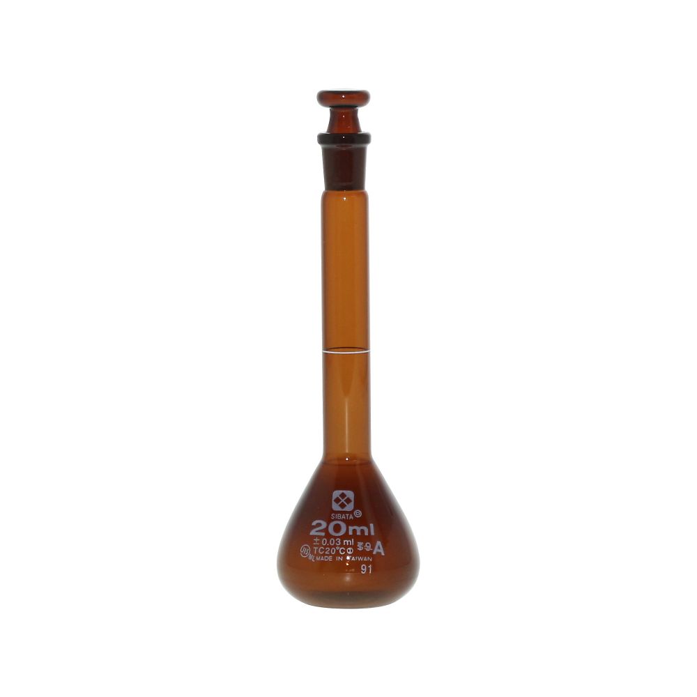メスフラスコ (全量フラスコ・スーパーグレード) 茶 20mL