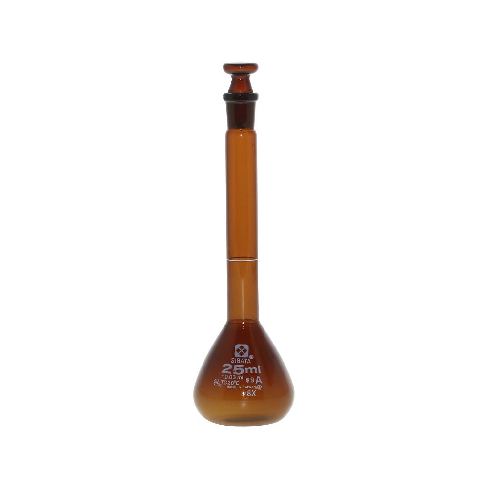 メスフラスコ (全量フラスコ・スーパーグレード) 茶 25mL
