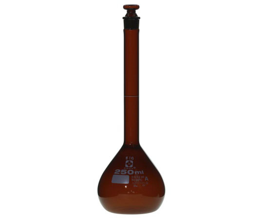 メスフラスコ 茶 250mL スーパーグレード JCSS校正付 020070-250(1個)