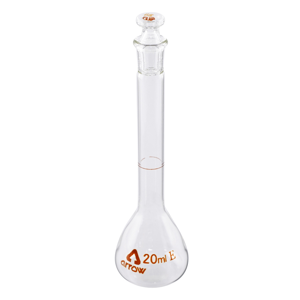 6-243-03 透明摺りメスフラスコ 20mL アロー(ARROW)