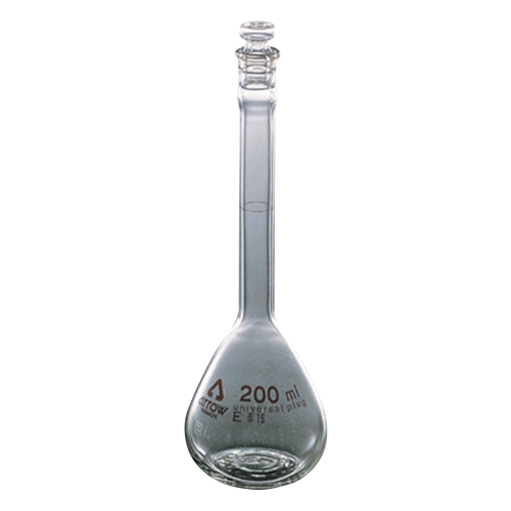 透明摺りメスフラスコ 200mL