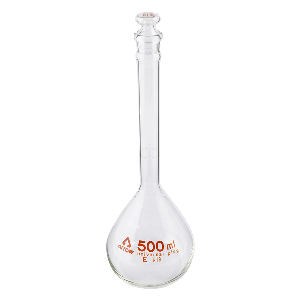 透明摺りメスフラスコ 500mL