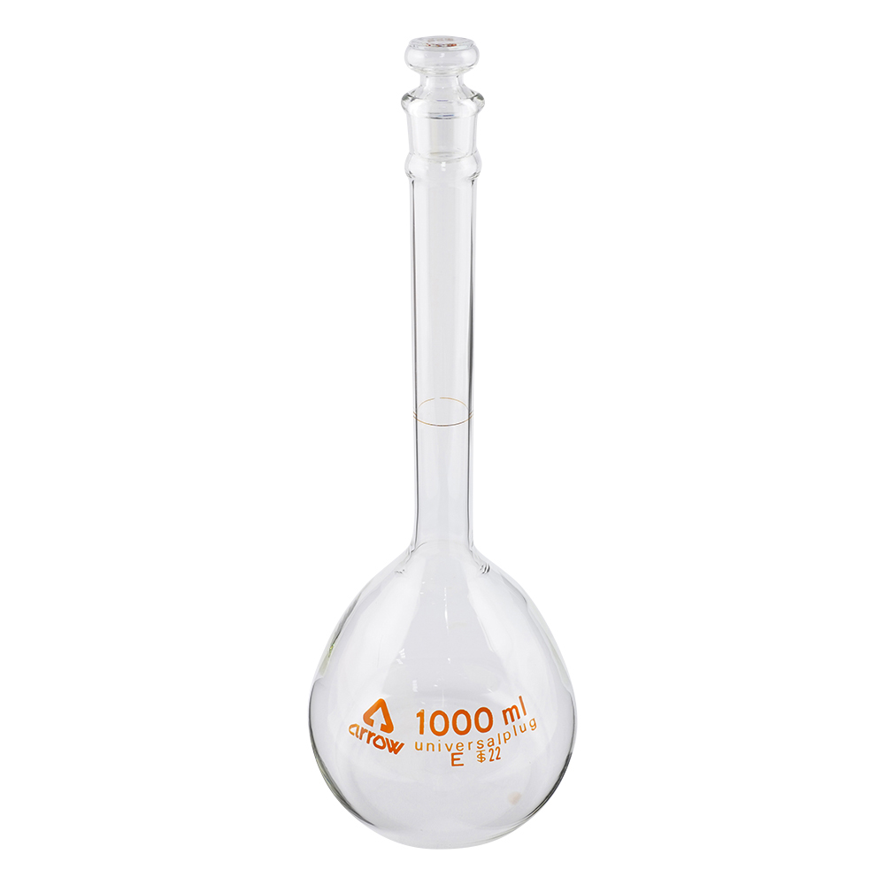 透明摺りメスフラスコ 1000mL