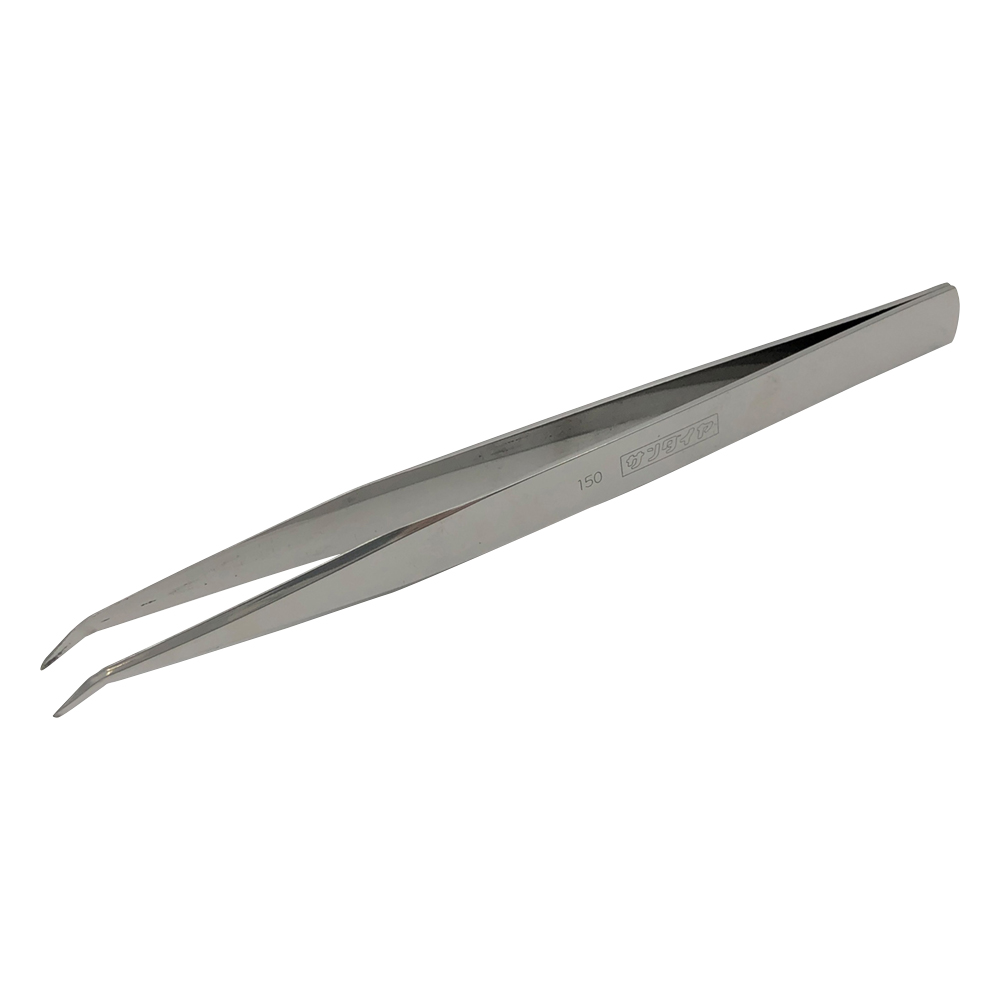 ステンレス製ピンセット 先曲 AA150mm(1本)