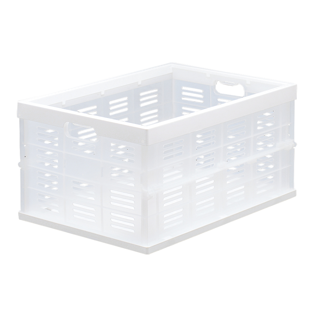 カラーメッシュ折り畳みコンテナ 本体 スモークホワイト 443314