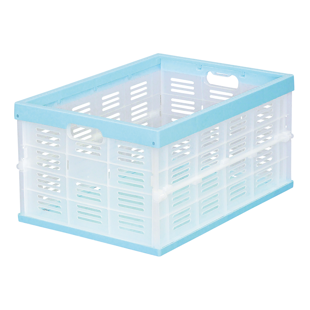 カラーメッシュ折り畳みコンテナ 本体 ブルー 443328