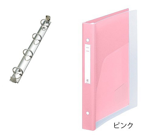 メディカルサポートブック(クリヤー) 4穴タイプ ピンク 背幅41mm HB687-5