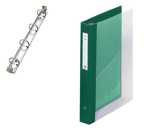 カルテブック(クリヤー) 4穴タイプ グリーン HB447-3