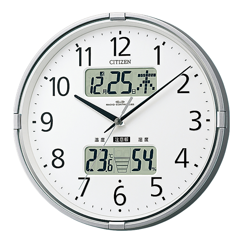 インフォームナビF 環境目安表示付電波時計 4FY618-019 リズム(時計)