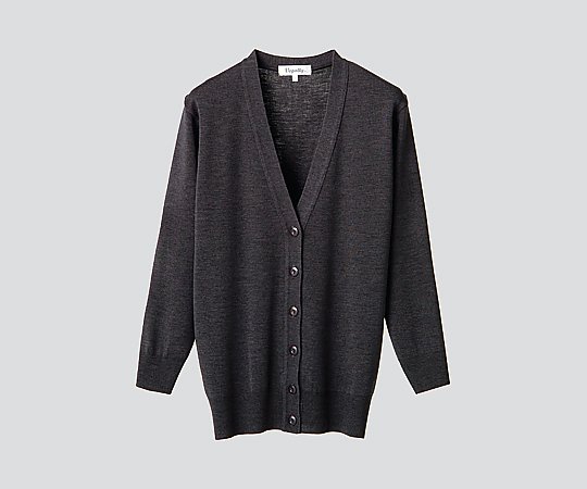 抗ピル長袖ロングカーディガン グレー L D-1002