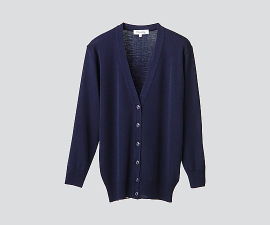 8-1116-03 抗ピル長袖ロングカーディガン ネイビー L D-1002 ディーフェイズ