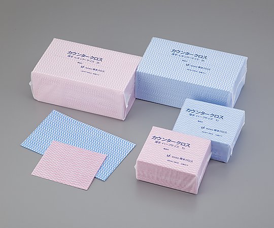 8-1325-03 カウンタークロス 抗菌加工 厚手・ピンク 2AP(60枚入り)