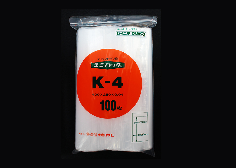 101-53311 ユニパック K-4(100枚) 生産日本社(セイニチ) 印刷