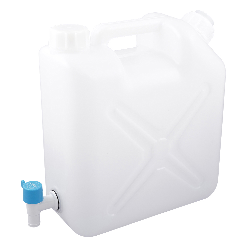 レバーコック付瓶 平角缶(2ヶロ)10L 1053-02