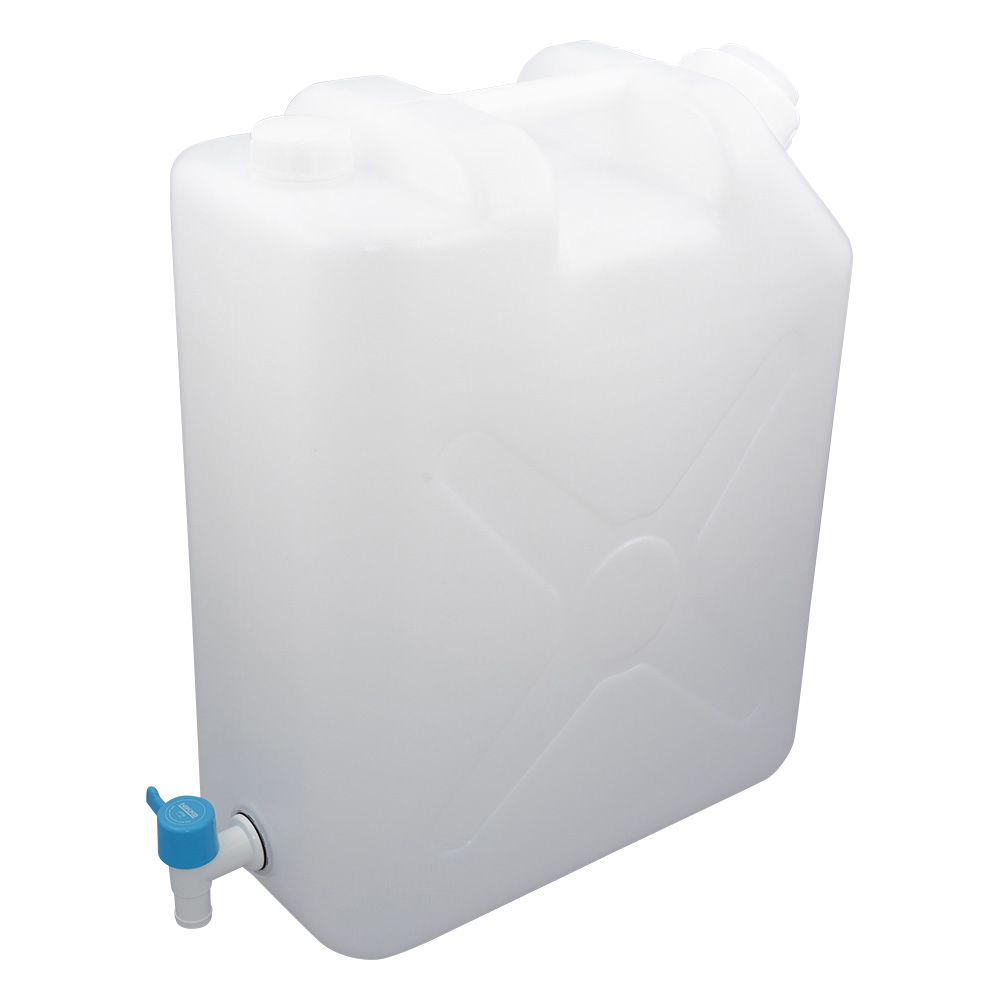レバーコック付瓶 平角缶(2ヶロ)20L 1053-03