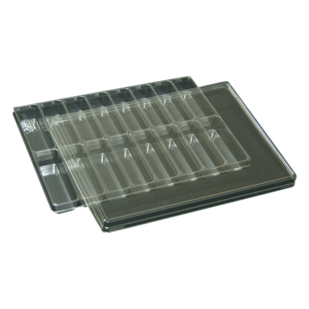 61-9950-12 サンプル保管トレー 210×297×25mm 2×8マス T-003-16(16マス)5マイ(5枚)