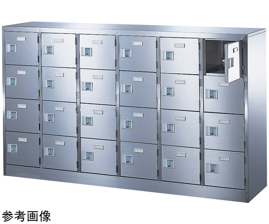 扉付 ステンレスシューズボックス 鍵無 6列4段(24人用) BST-SUS6-4W BST-SUS6-4W(1台)