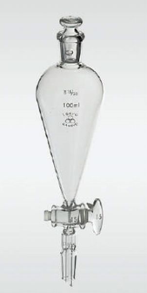 透明摺合せ分液ロート(スキューブ型Gコック) 82-4232