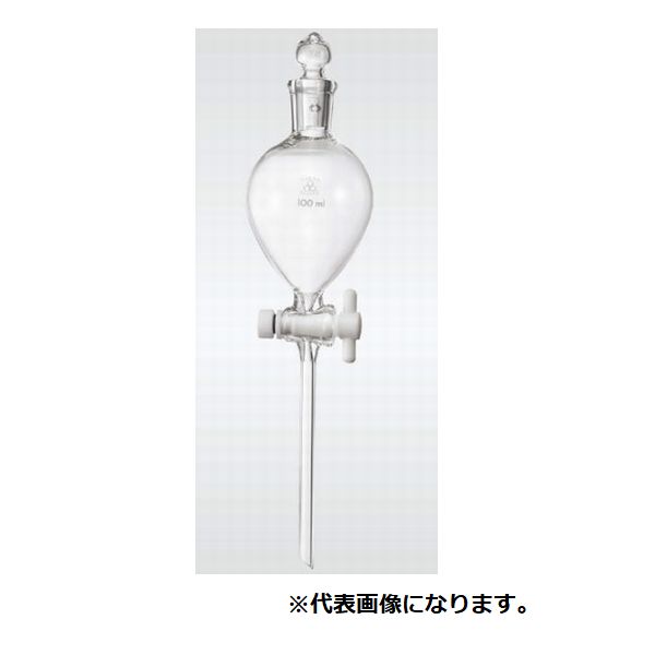 分液ロート球型(透明摺合せ玉栓/PTFEコック) 82-4355