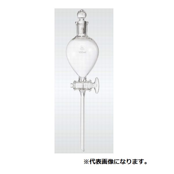 透明摺合せ分液ロート(球型ガラスコック) 82-4423