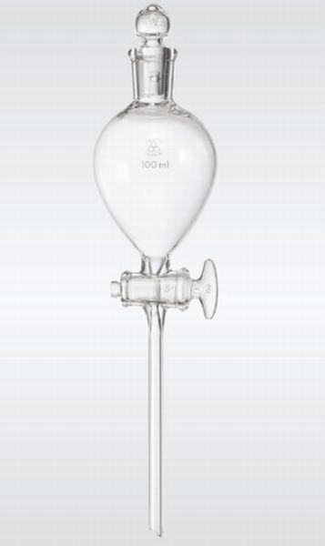 透明摺合せ分液ロート(球型ガラスコック) 82-4422