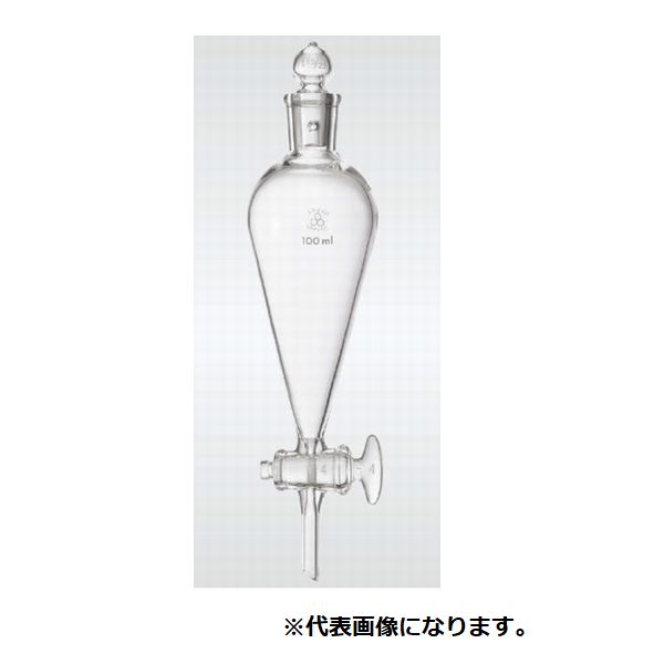 透明摺合せ分液ロート(スキーブ型ガラスコック) 82-4434