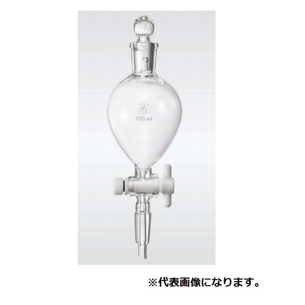 透明摺合せ分液ロート球型(PTFEコック) 82-4441