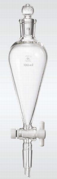 透明摺合分液ロートスキーブ型(PTFEコック) 82-4452