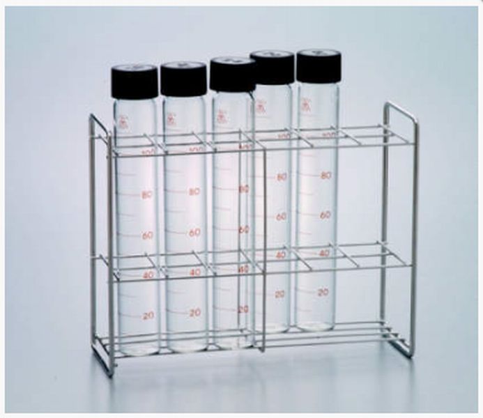 水道法試験管N-100用ステンレスラック 84-0406