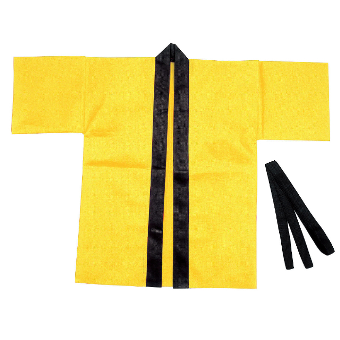 カラー不織布ハッピ 子供用 S 黄 1297