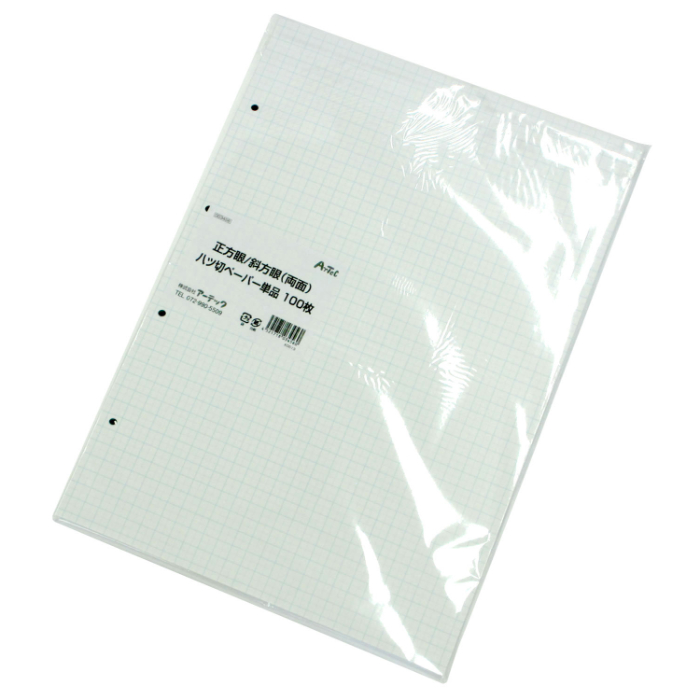 正方眼10mm/正方眼5m8切ペーパー4穴 3456(100枚)