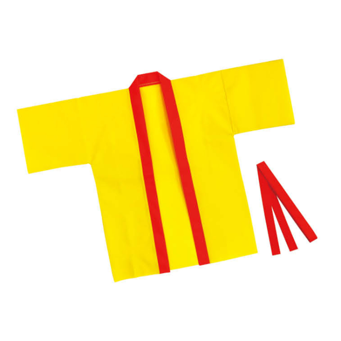 カラー不織布ハッピ 子供用 S 黄(赤襟) 4080