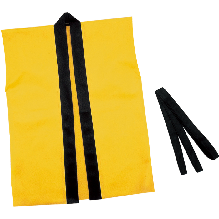 カラー不織布ハッピ子供用袖無 J 黄 4102