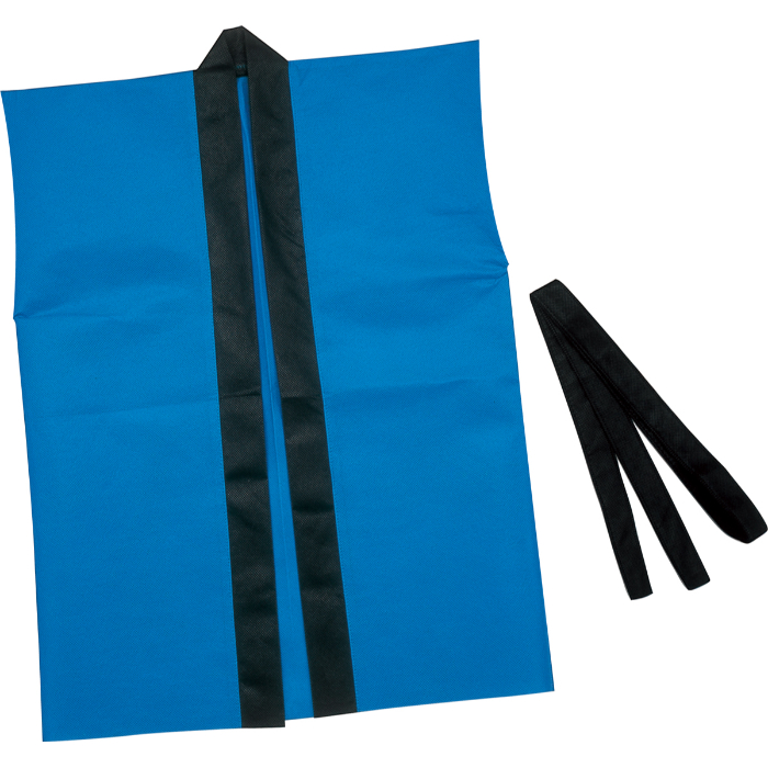 カラー不織布ハッピ子供用袖無 S 青 4107