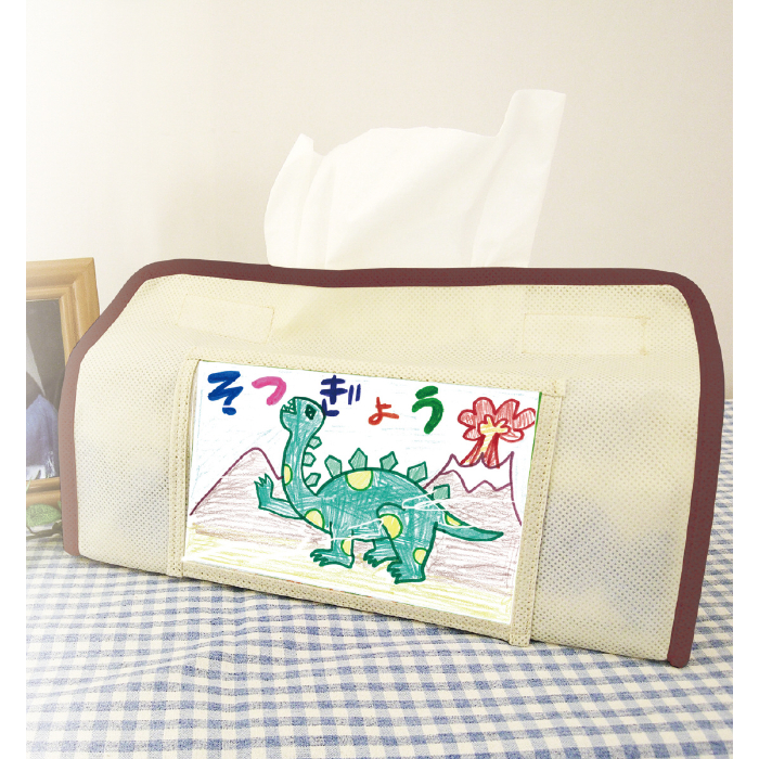 プレゼントティッシュカバー(ベージュ) 4613