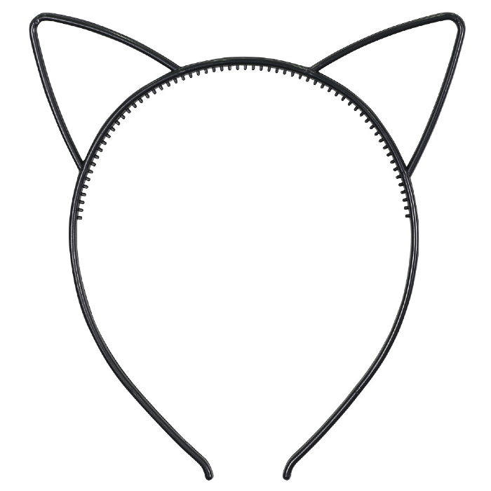 耳付きカチューシャ  ブラック 4654