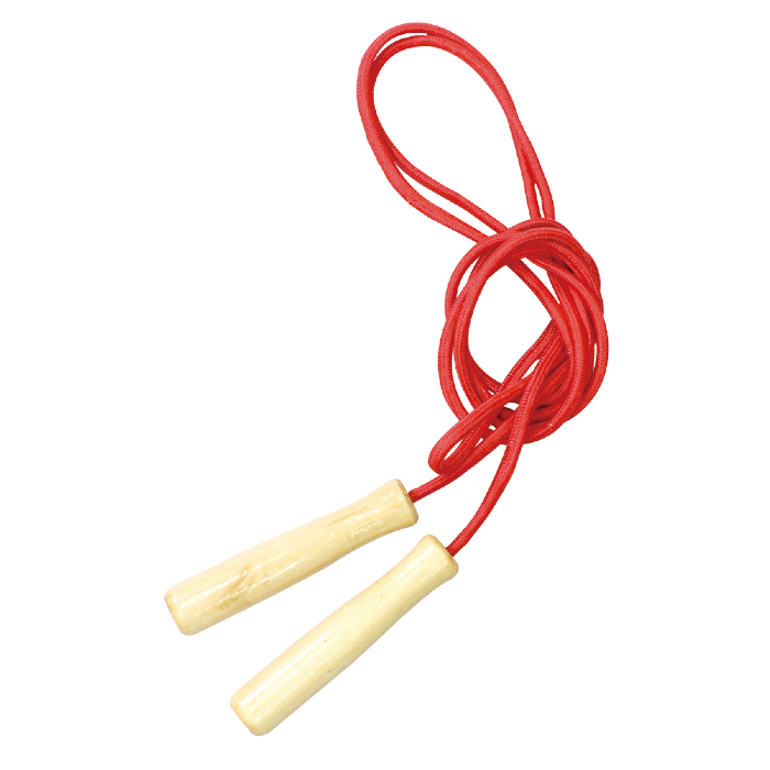 彩り木柄なわとび 赤 4916