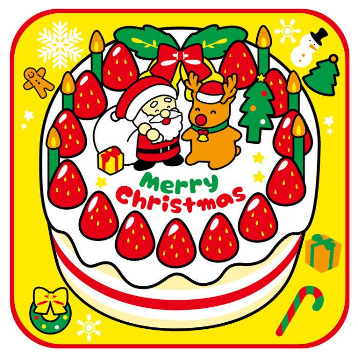 クリスマスタオルハンカチ クリスマスケーキ 6904