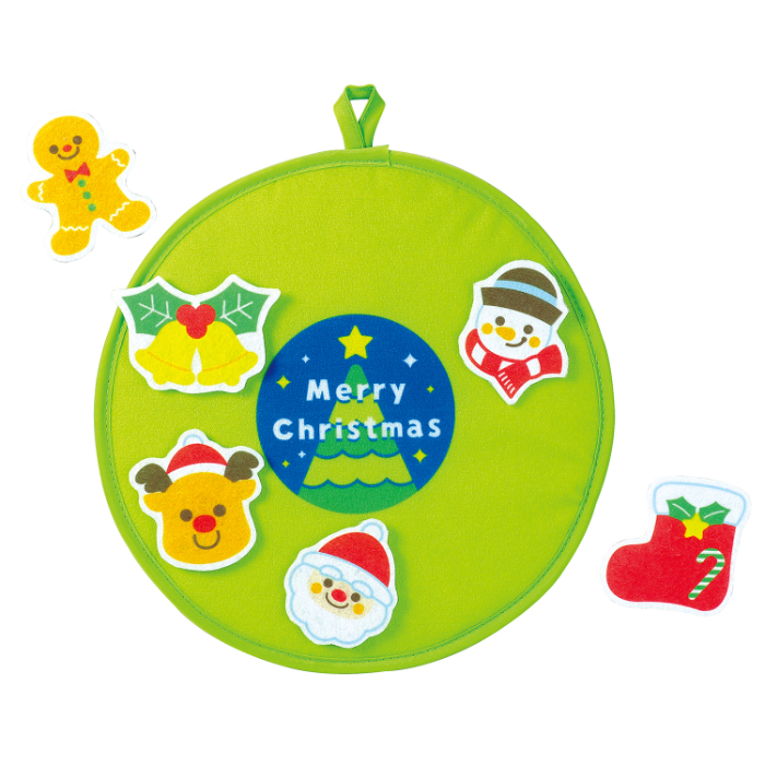 フェルトでくっつくクリスマスリース 11782