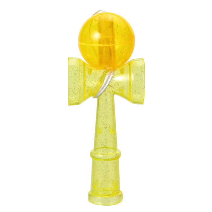 キラキラプラ製けん玉 黄色 11980