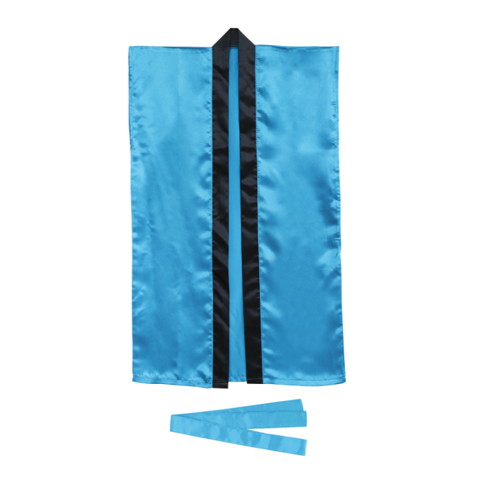 ソフトサテンロングハッピ L 青 (ハチマキ付) 14446