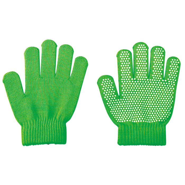 カラーのびのび手袋 すべり止め付 蛍光グリーン 14806 アーテック 印刷