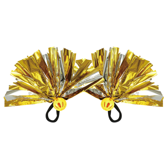 鈴付き らくらくチアポンポン ゴールドシルバー 15025