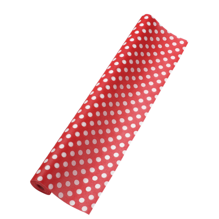 カラー不織布 10m巻 水玉 赤 15098